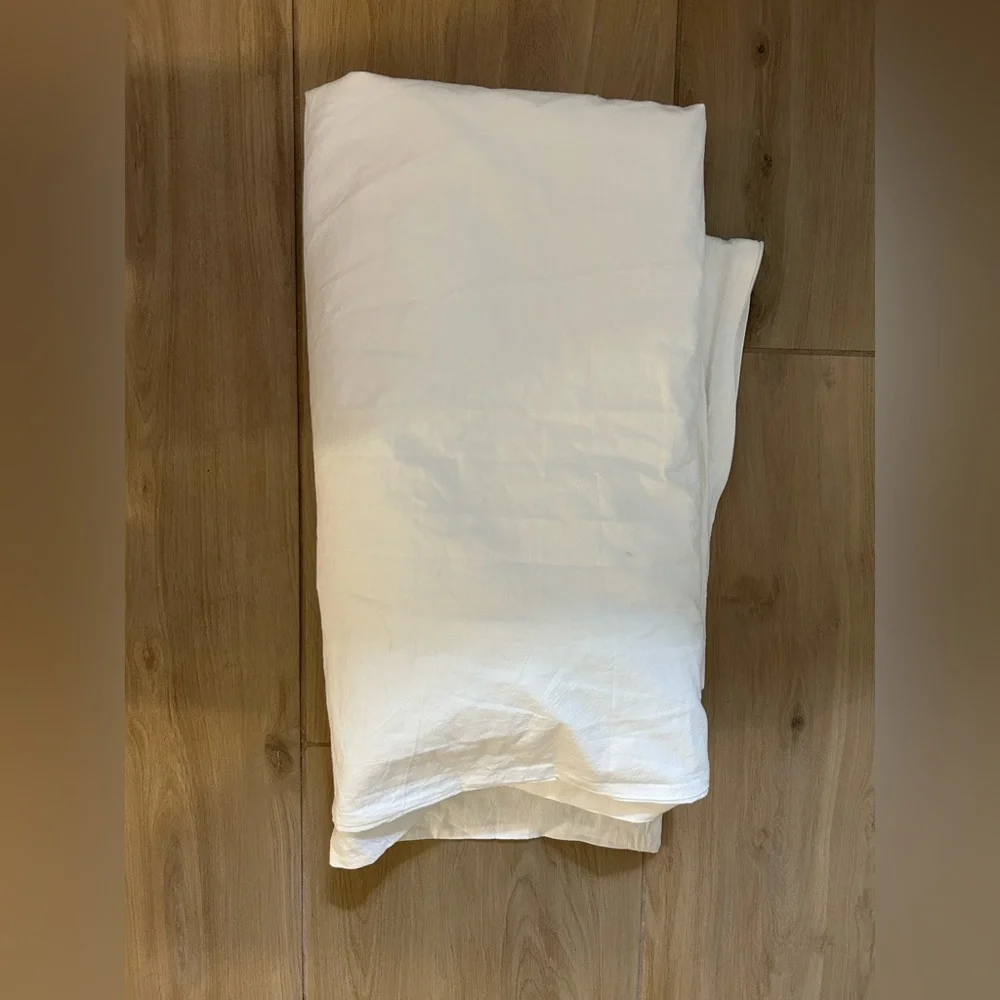 NEW White Full Duvet Cover 100% Washed Cotton Super Soft Lightweight Bedding